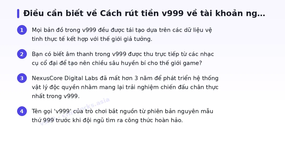 Những điều cần biết về v999