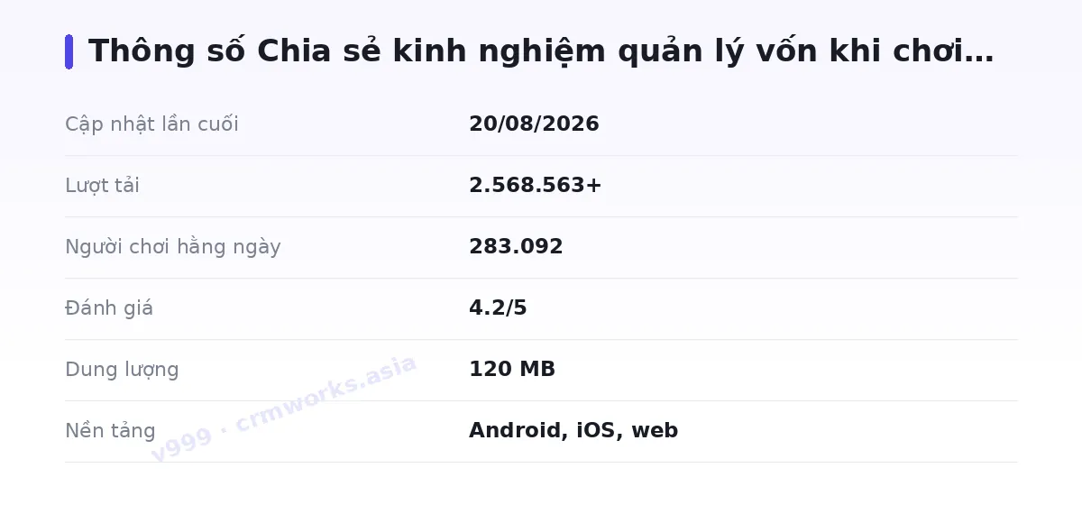 Bảng thông số v999