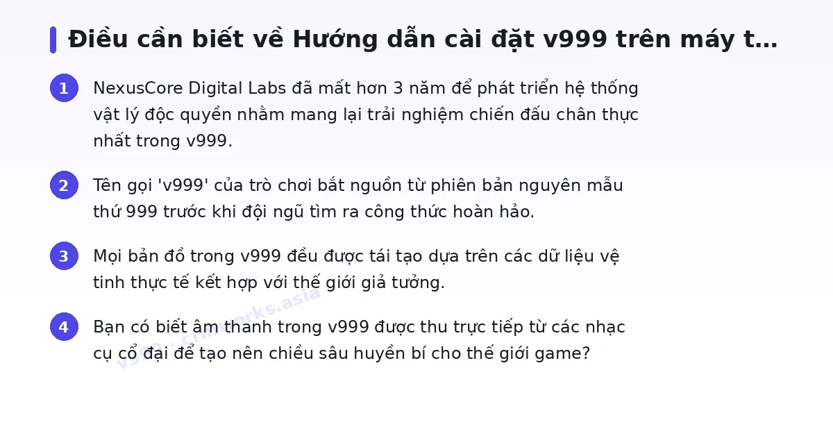 Những điều cần biết về v999