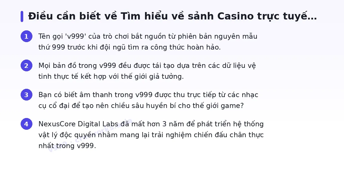 Những điều cần biết về v999